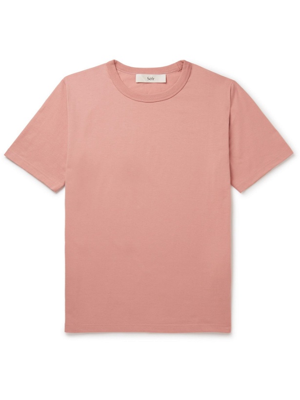 Photo: SÉFR - Luca Cotton-Blend Jersey T-shirt - Pink