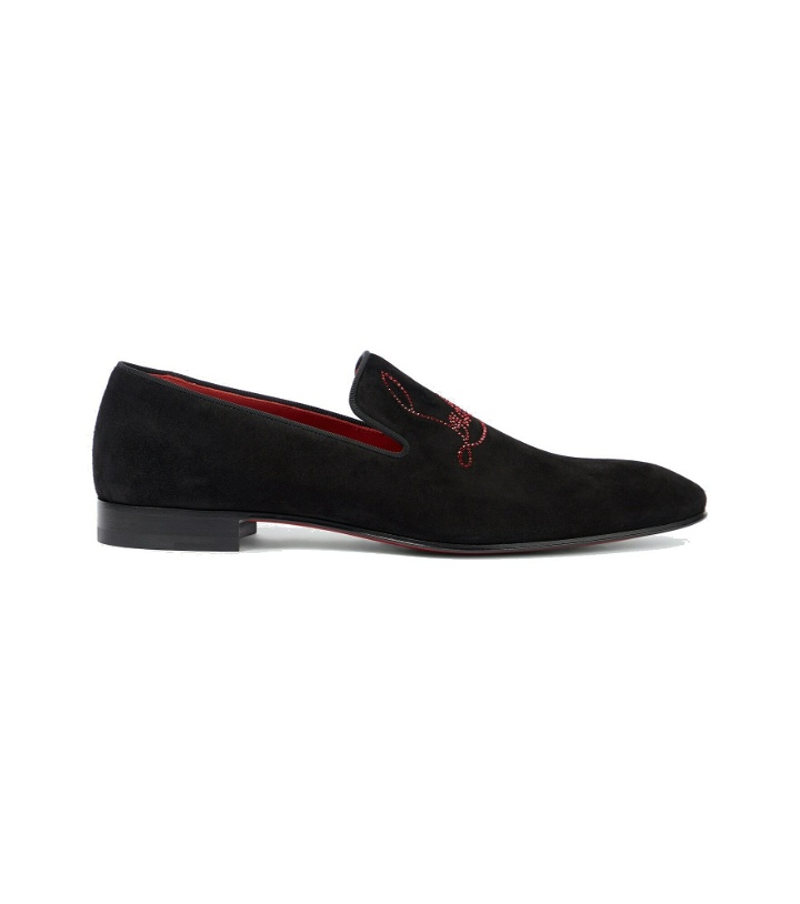Photo: Christian Louboutin - Navy Dandelion suede loafers
