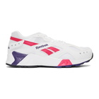 Reebok Classics White and Pink Aztrek Sneakers