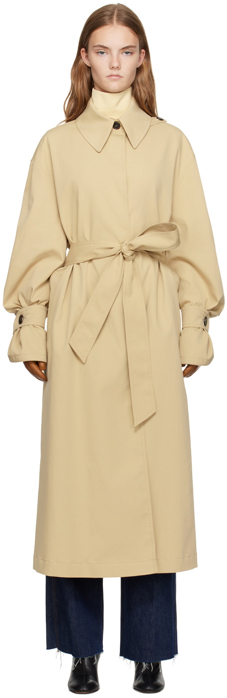 [RECTO] / ☆24FW PETUNIA COTTON OVER TRENCH COAT/BEIGE KHAKI Beige Petunia Trench Coat by RECTO on Sale