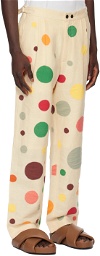 Bode Off-White Dotted Appliqué Trousers