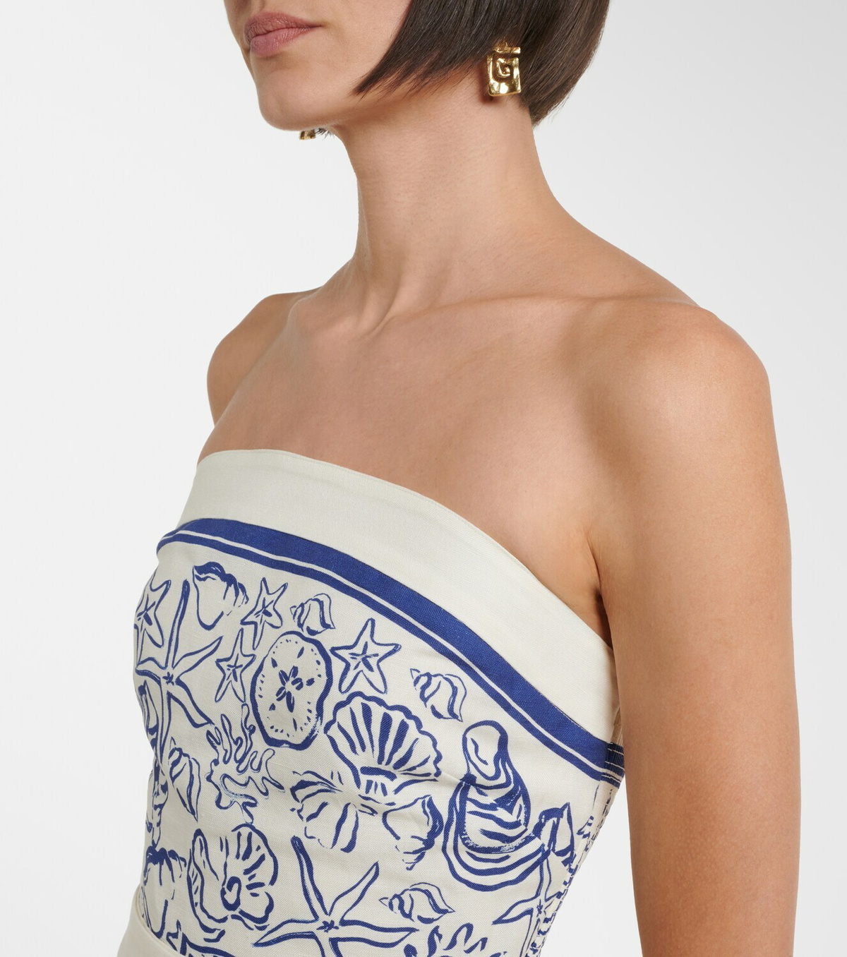 Simkhai Darbie printed linen-blend minidress