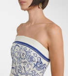 Simkhai Darbie printed linen-blend minidress