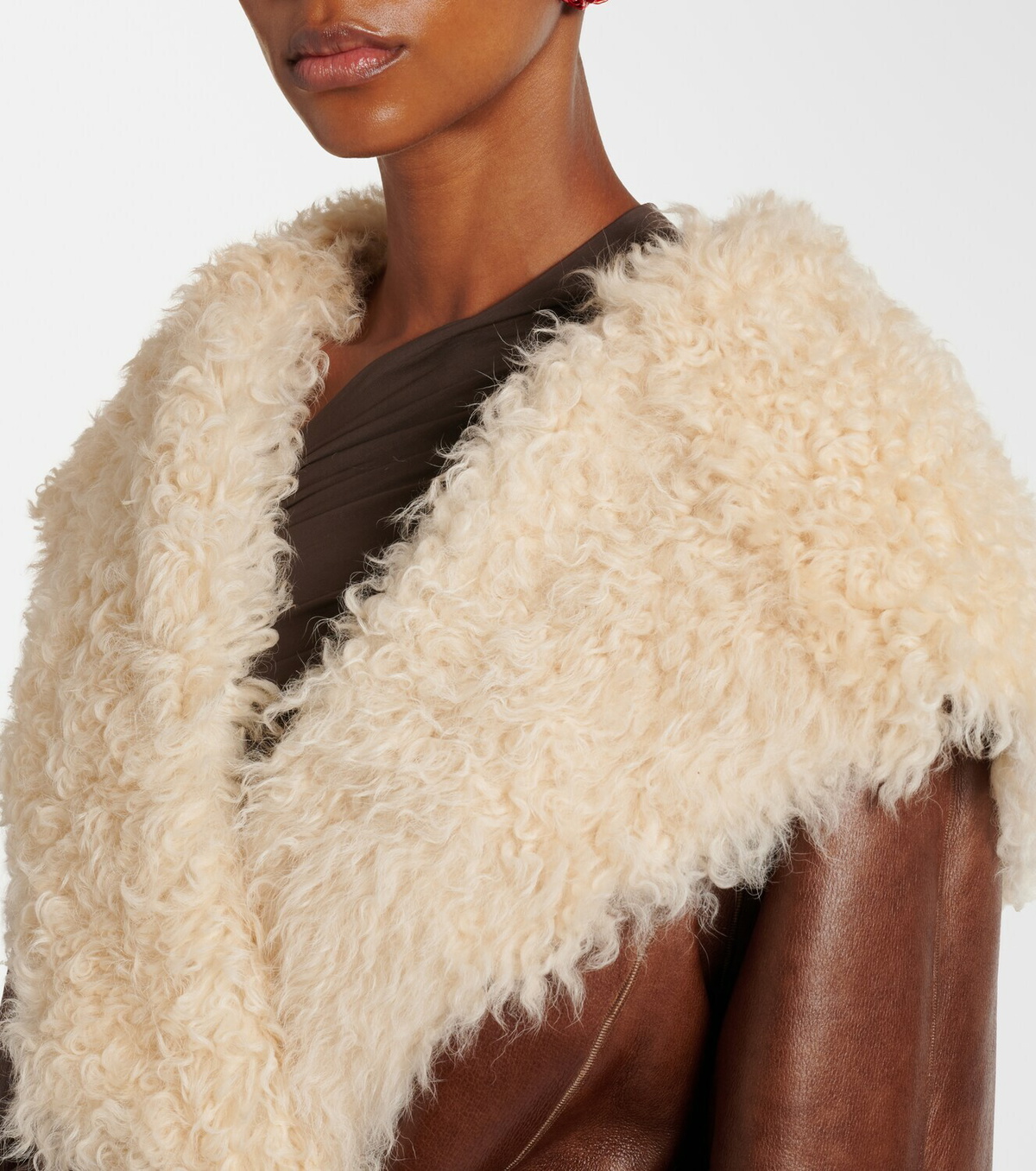 Magda Butrym Shearling-trimmed leather jacket