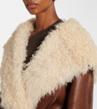Magda Butrym Shearling-trimmed leather jacket