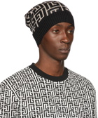 Balmain Black Wool Maxi Monogram Beanie