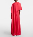 Oscar de la Renta Embellished silk-blend georgette gown