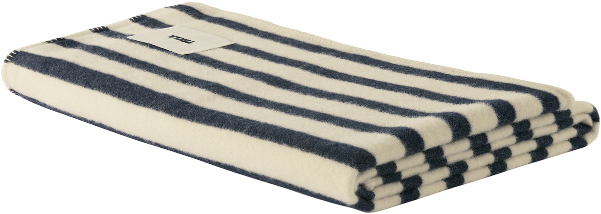 Tekla Black & Off-White Lambswool Blanket