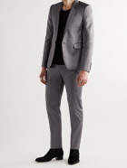 SAINT LAURENT - Slim-Fit Silk-Blend Shantung Suit Jacket - Gray - IT 44