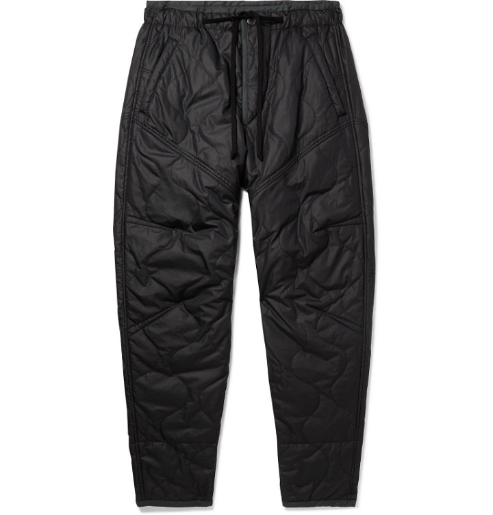 Photo: Isabel Marant - Black Gao Tapered Quilted Satin-Shell Trousers - Black