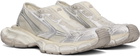 Balenciaga Off-White & Silver 3XL Slip On Sneakers