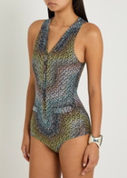 Missoni Zigzag Metallic-knit Swimsuit Multicoloured