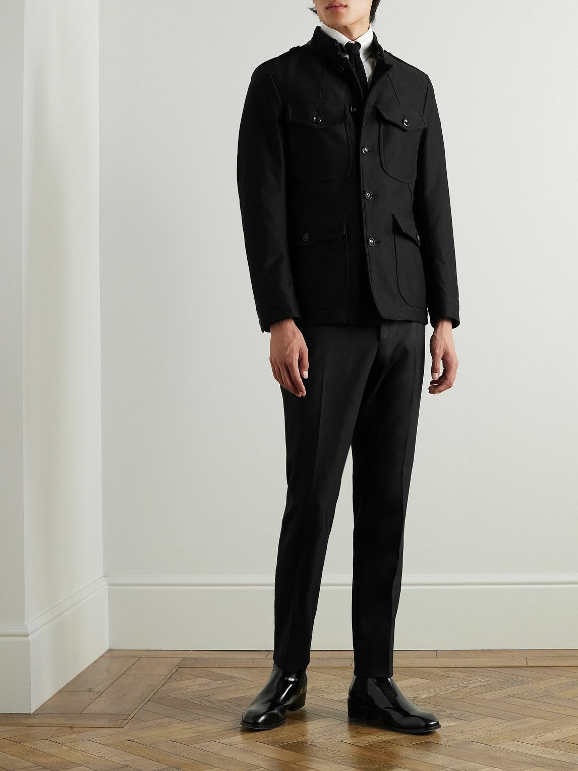 TOM FORD - Slim-Fit Cotton-Moleskine Coat - Black