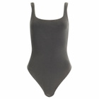 Entire Studios Women's Square Neck Bodysuit in Washed Black
