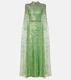 Jenny Packham Opera embellished caped gown