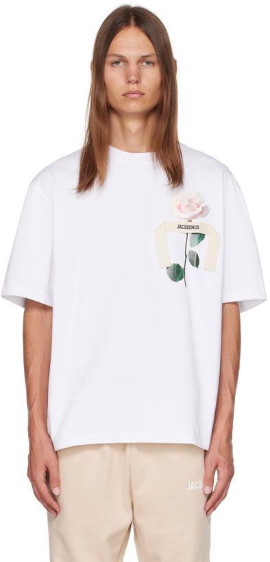 Photo: Jacquemus White Le Chouchou 'Le T-Shirt Rose' T-Shirt
