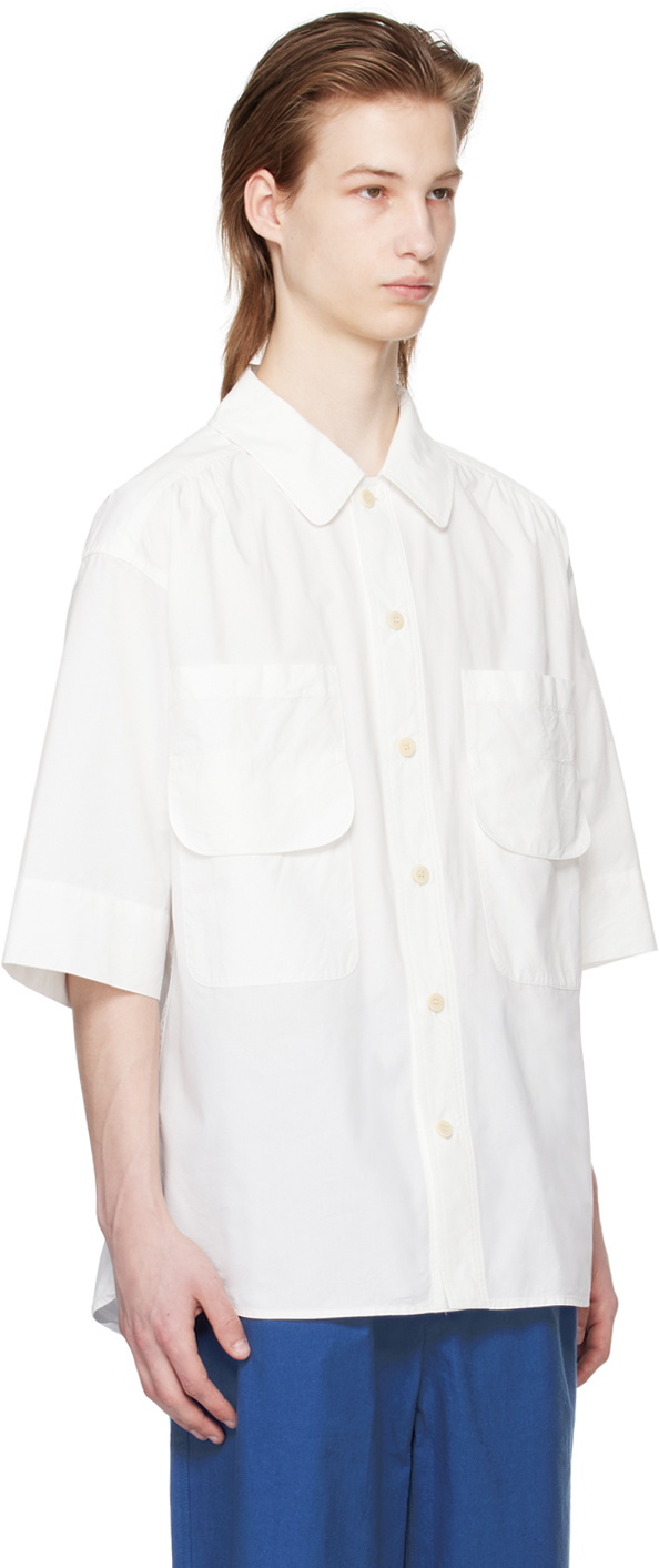 DOCUMENT White Double Pocket Shirt