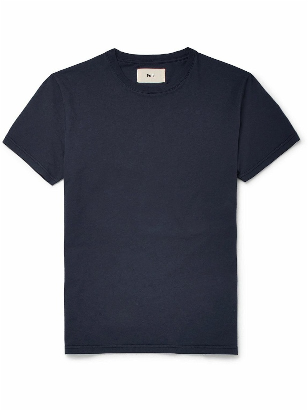 Photo: Folk - Assembly Cotton-Jersey T-Shirt - Blue