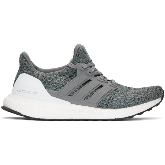 Photo: adidas Originals Grey and Blue UltraBOOST Sneakers