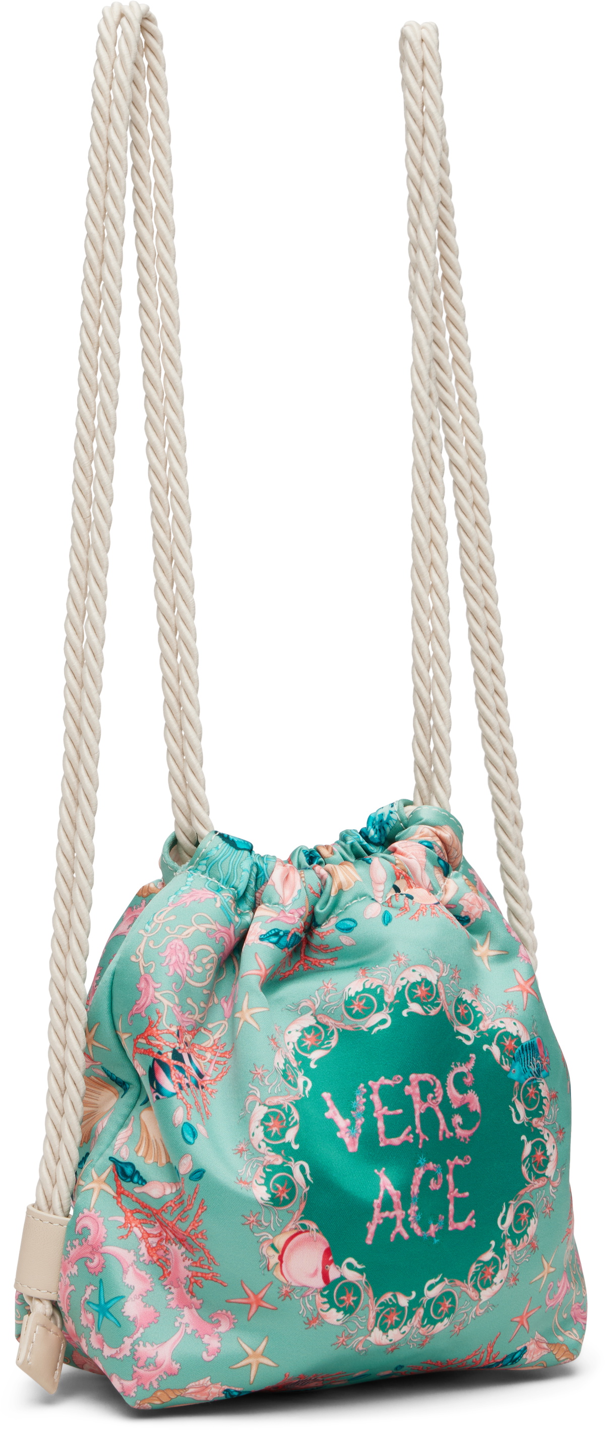Versace Kids Green Underwater Barocco Bucket Backpack Versace