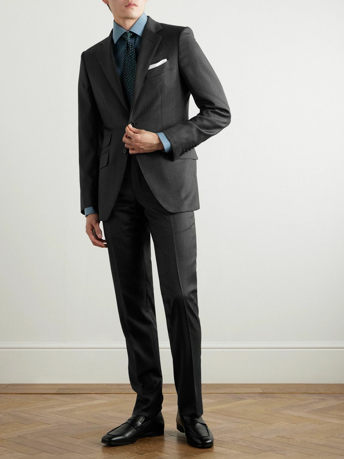 TOM FORD ライトグレー スーツ　Made to Major Tom Ford Atticus wool suit TOM FORD