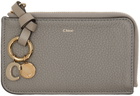 Chloé Gray Alphabet Zip Card Holder