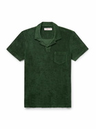 Orlebar Brown - Camp-Collar Cotton-Terry Polo Shirt - Green