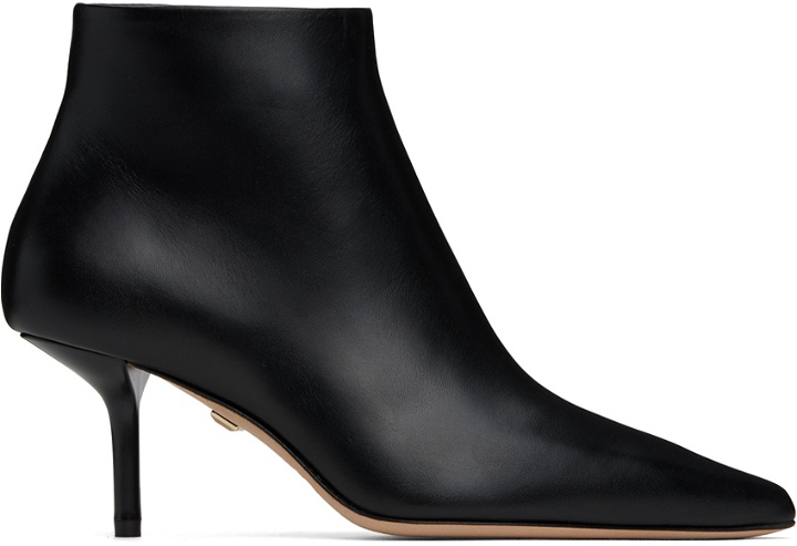 Photo: Max Mara Black Leather Zip Ankle Boots