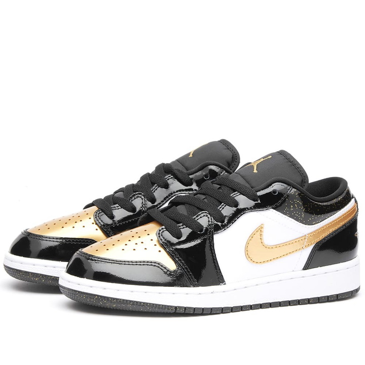 Photo: Air Jordan 1 Low SE CBR BG Sneakers in Black/Gold