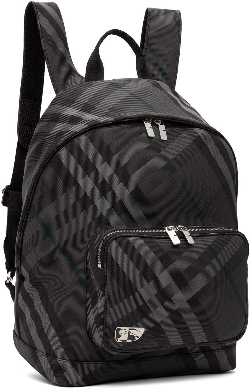 Burberry Gray Grid Backpack