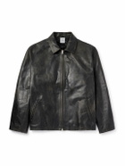 VETEMENTS - Distressed Leather Jacket - Black