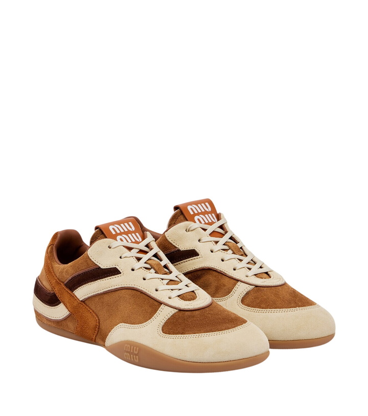 Photo: Miu Miu Gymnasium paneled suede sneakers