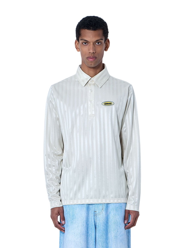 Photo: Metalwood Striped Long Sleeve Polo Shirt