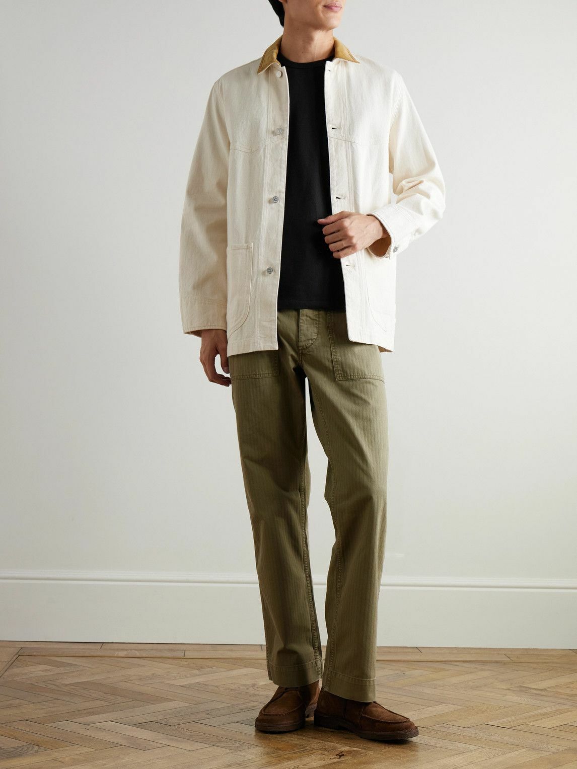 RRL - Cotton-Herringbone Trousers - Green