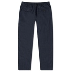 Universal Works Men's Check Wool Pleated Track Pant in Navy