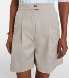 Max Mara Medeola pleated cotton-blend Bermuda shorts