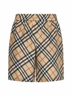 Burberry Check Print Silk Shorts