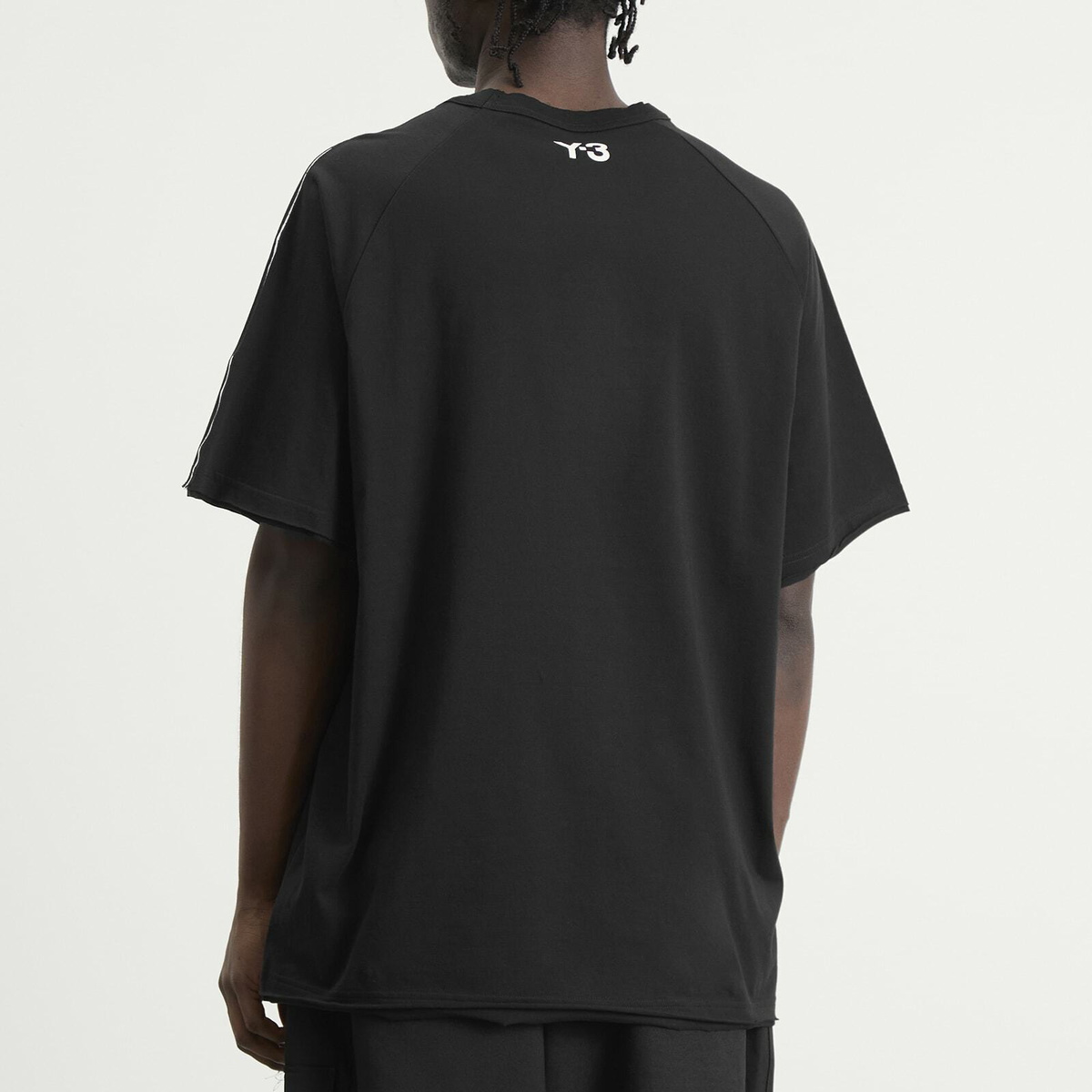 Y-3 Men's Distressed Short Sleeve T-Shirt in Black