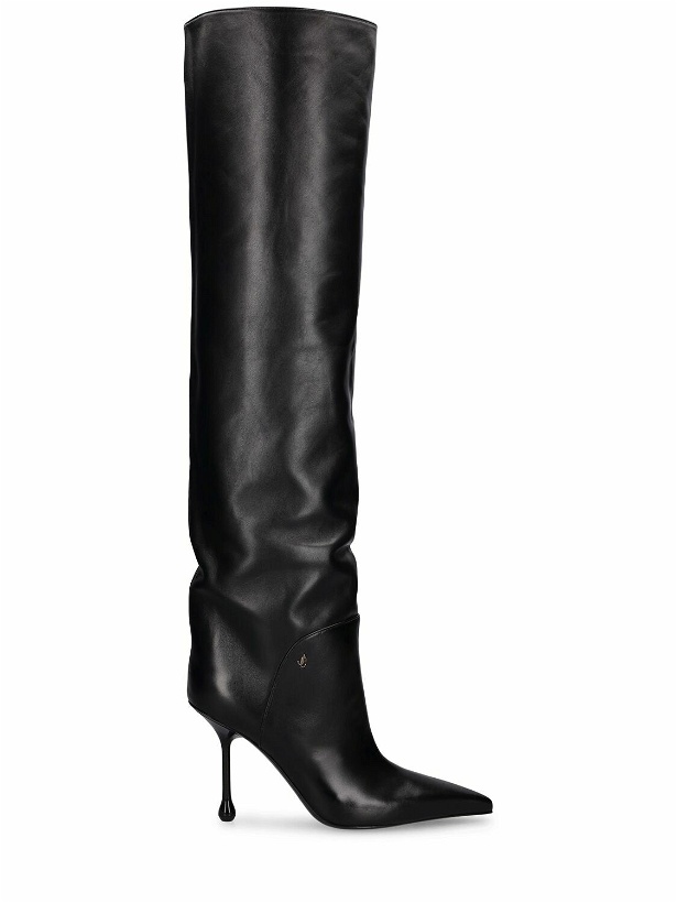Photo: JIMMY CHOO - 95mm Cycas Kb Leather Knee High Boots