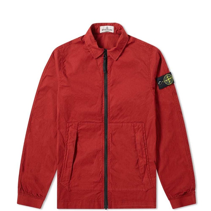 Photo: Stone Island Junior Zip Through Garment Dyed Shirt Jacket