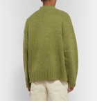 AMI - Oversized Floral-Intarsia Wool Sweater - Green