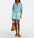Varley Callie open-knit cotton polo sweater