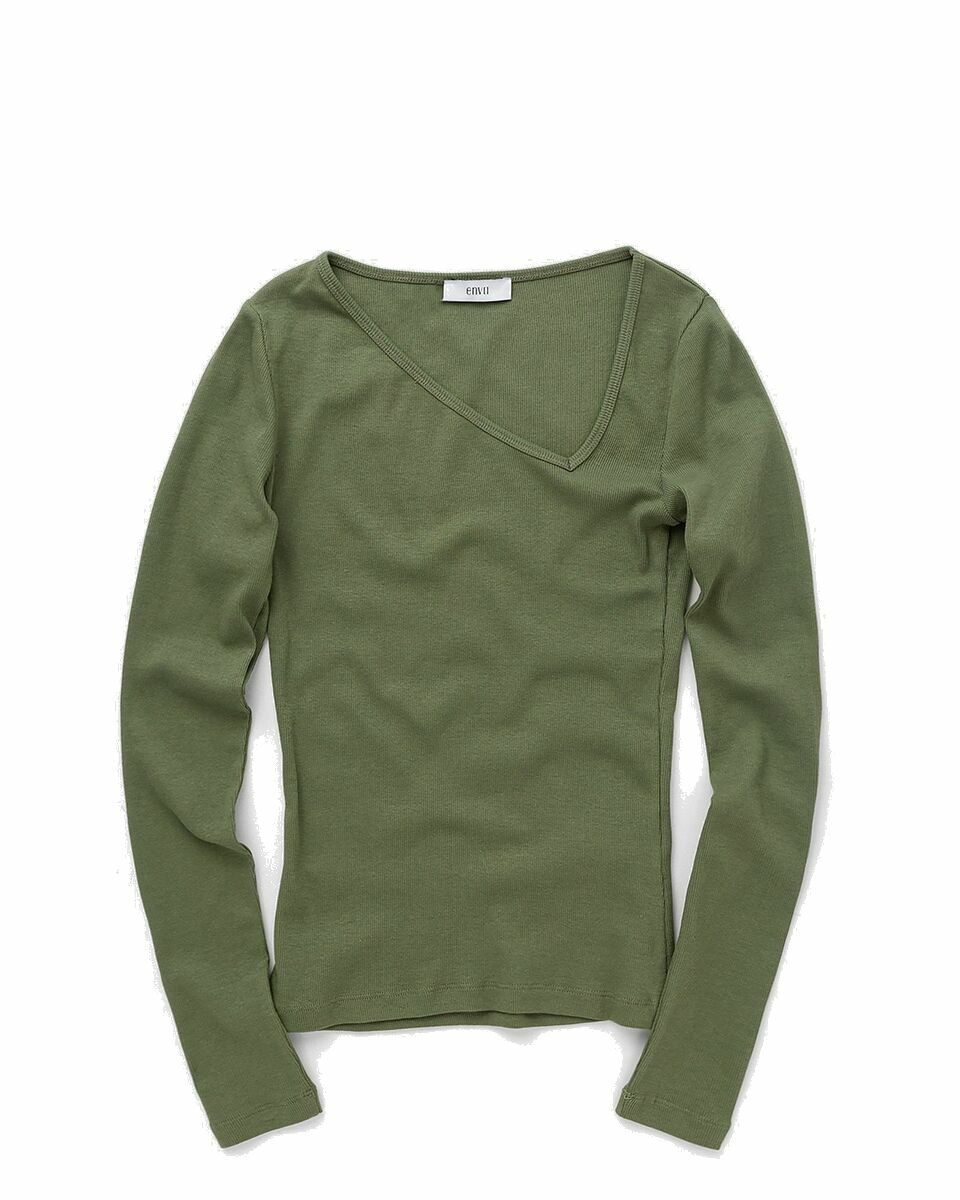 Photo: Envii Enally Ls Side V N Tee 5314 Green - Womens - Longsleeves