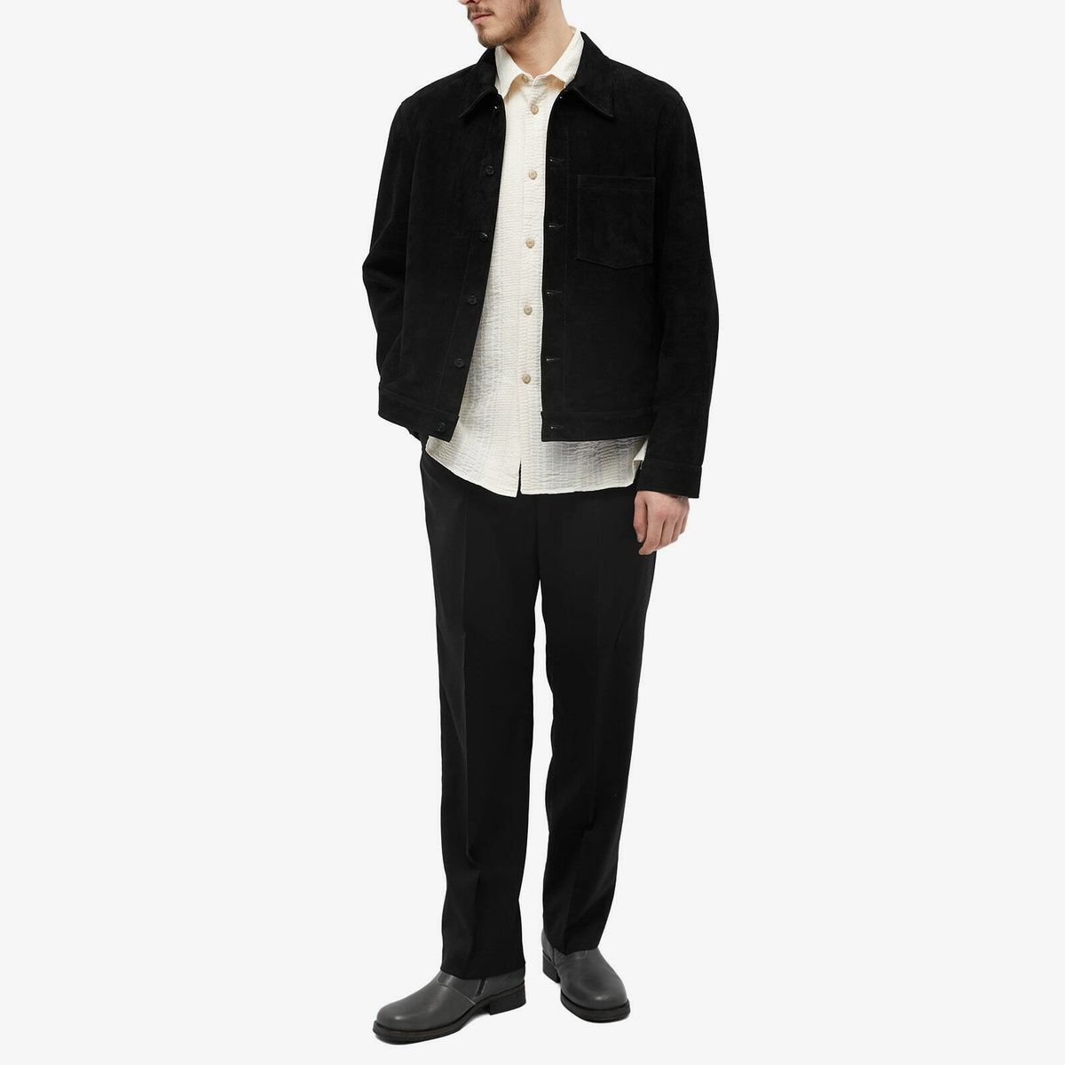 Our Legacy Men's Chino 22 in Black Worsted Wool Our Legacy