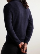 Saman Amel - Halle Ribbed Cashmere Zip-Up Cardigan - Blue