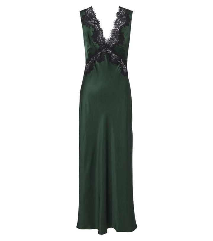 Photo: Rixo Lysandra lace-trimmed satin midi dress