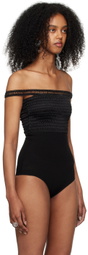 Sinéad O’Dwyer Black Shirred Bodysuit