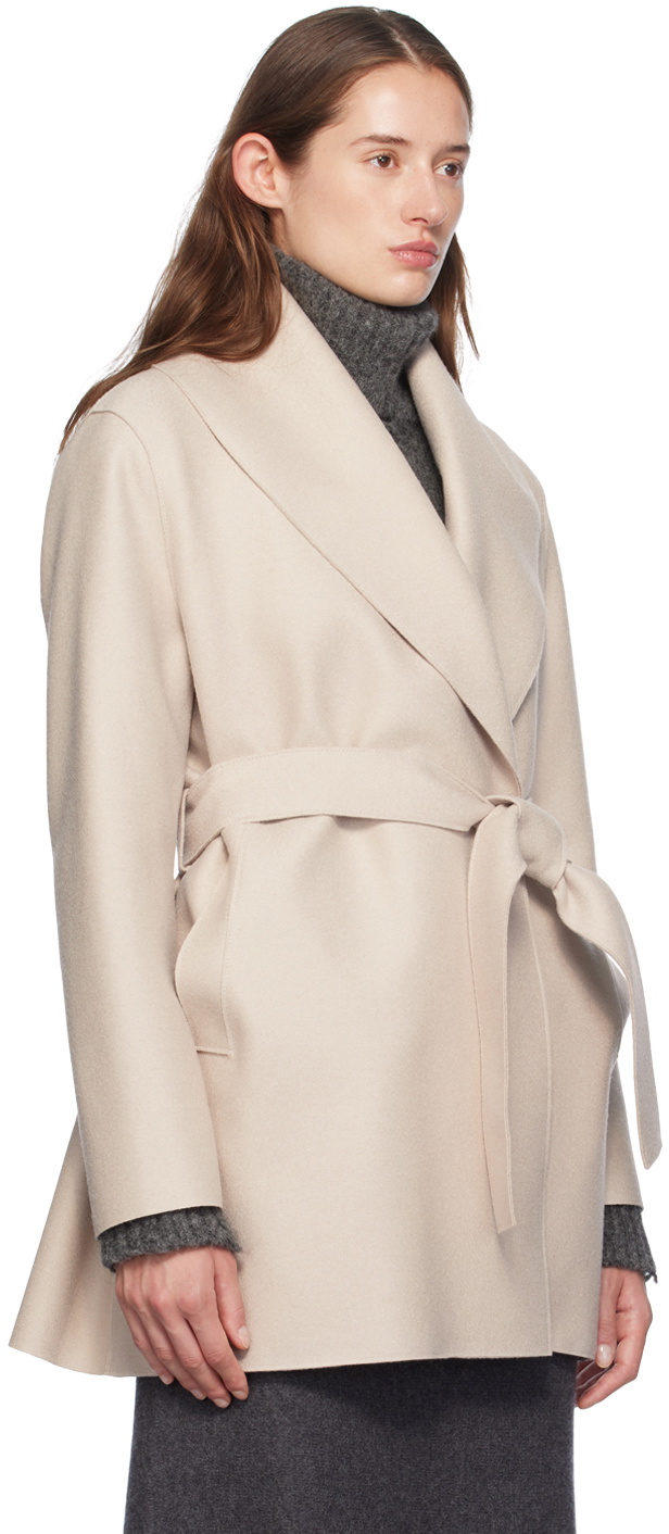 Harris Wharf London Off-White Shawl Belted Jacket