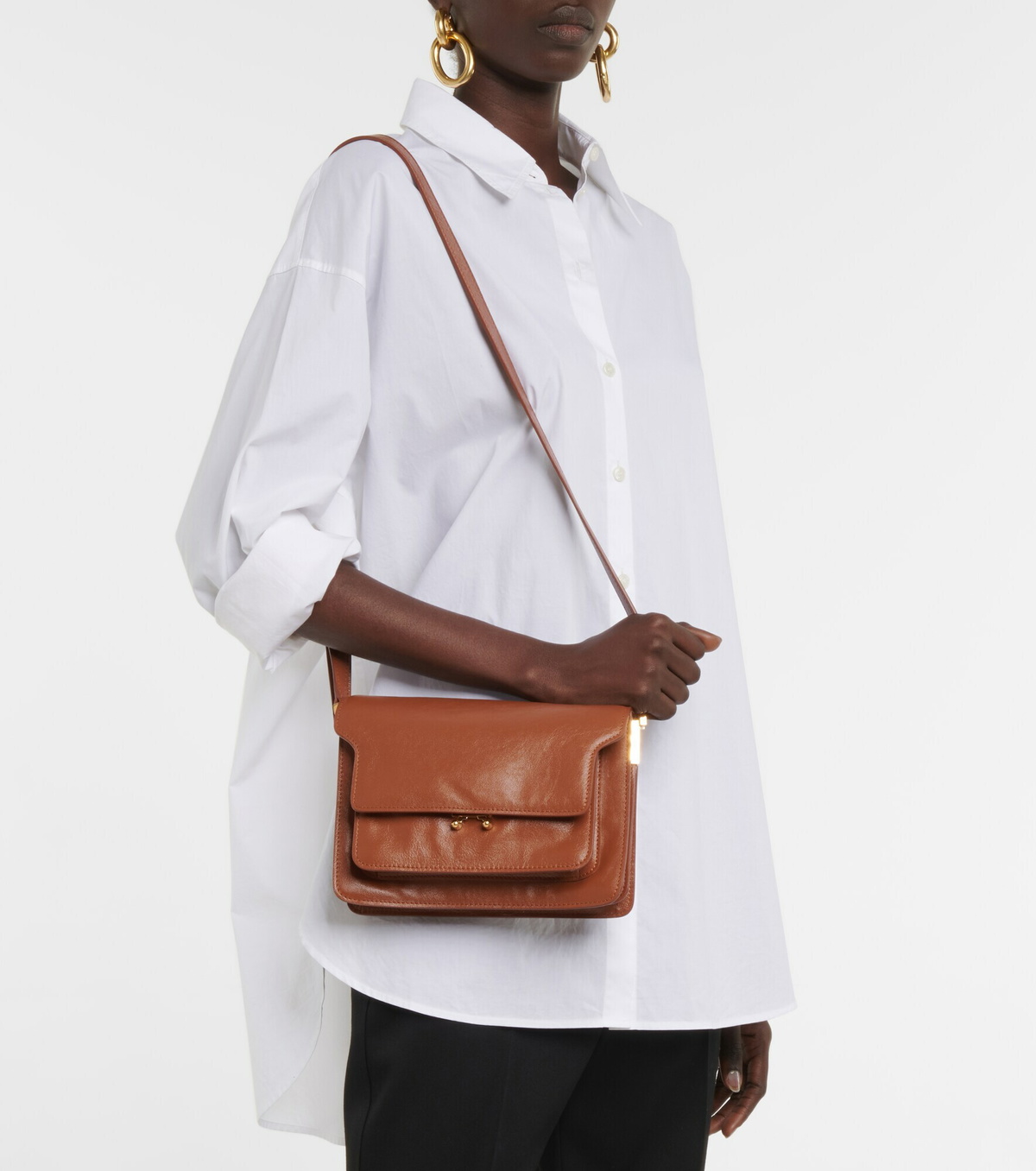 Marni - Trunk Medium leather shoulder bag Marni