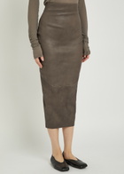 Rick Owens Leather-blend Midi Skirt Light Brown